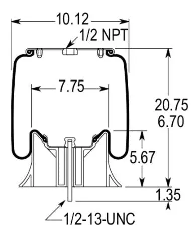 2 pack of TORQUE Air Spring Bag for Peterbilt (Replaces Firestone 9026, Firestone W01-358-9026, Peterbilt 3-06213, 03-07111) (2 x TR9026)