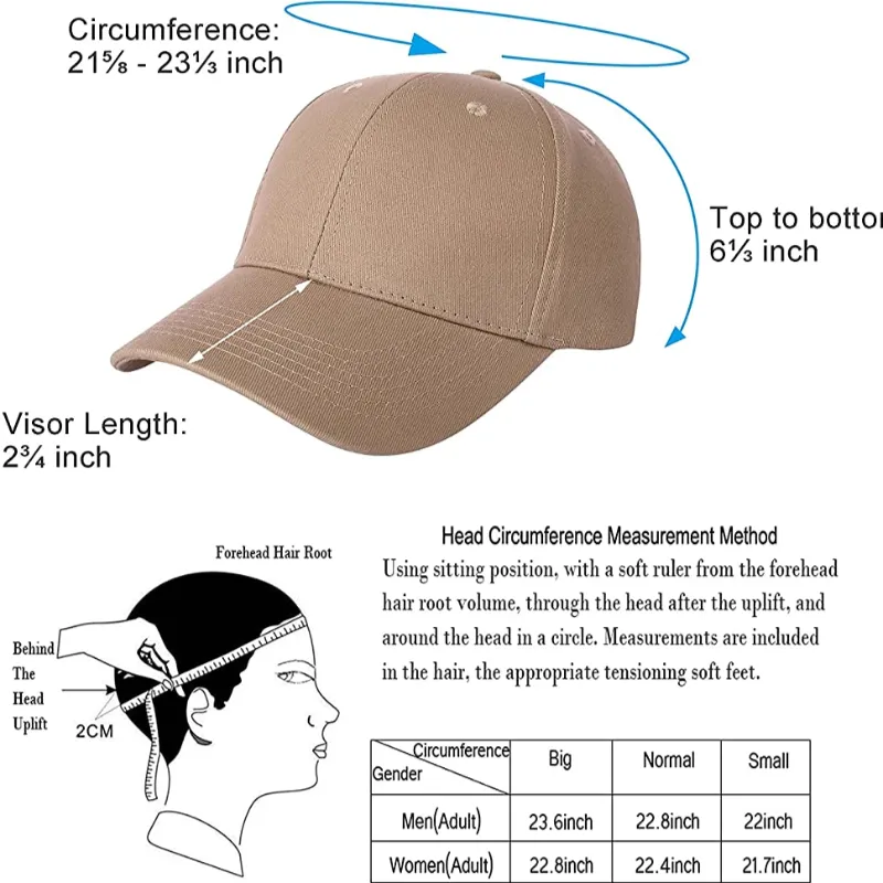 3 Pack Plain Cotton Strap-back Baseball Hat Adjustable - One Size Fits Most