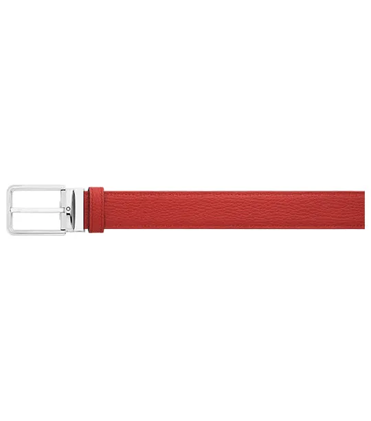 32mm Reversible Leather Belt Black/Red