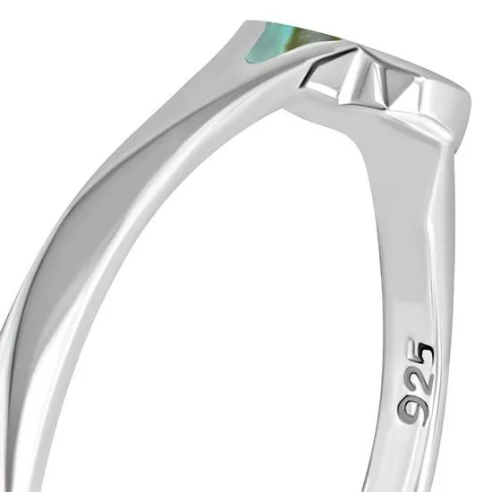 Abalone Shell Silver Drops Ring