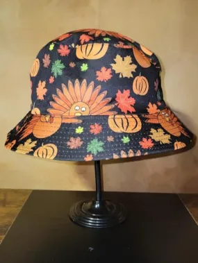 Adult Size 56-58 cm Pumpkin Fall Bucket Hat