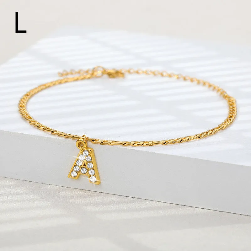 Ancient English Letter Anklet Letter Anklet Spot English Letter Pendant Jewelry