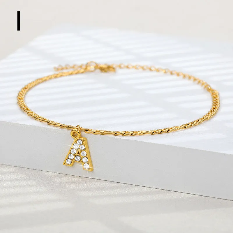 Ancient English Letter Anklet Letter Anklet Spot English Letter Pendant Jewelry