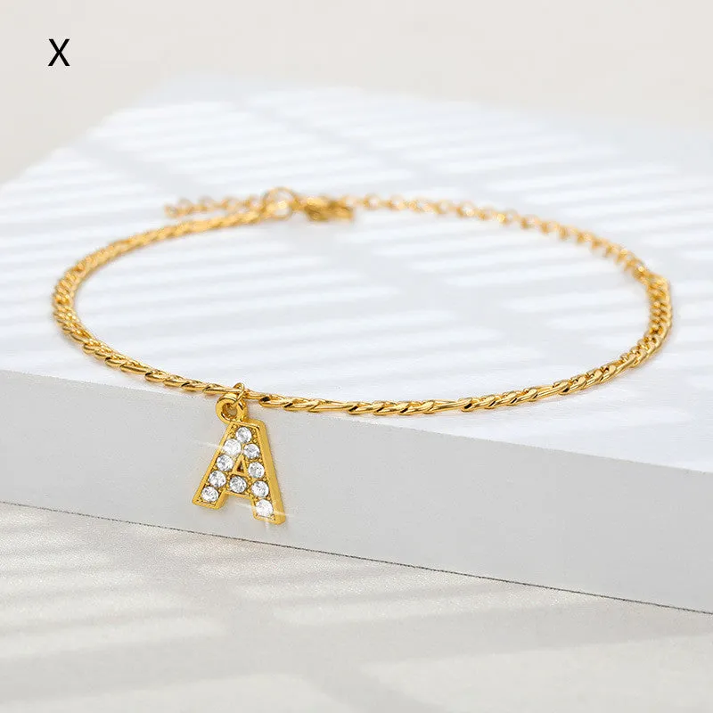 Ancient English Letter Anklet Letter Anklet Spot English Letter Pendant Jewelry