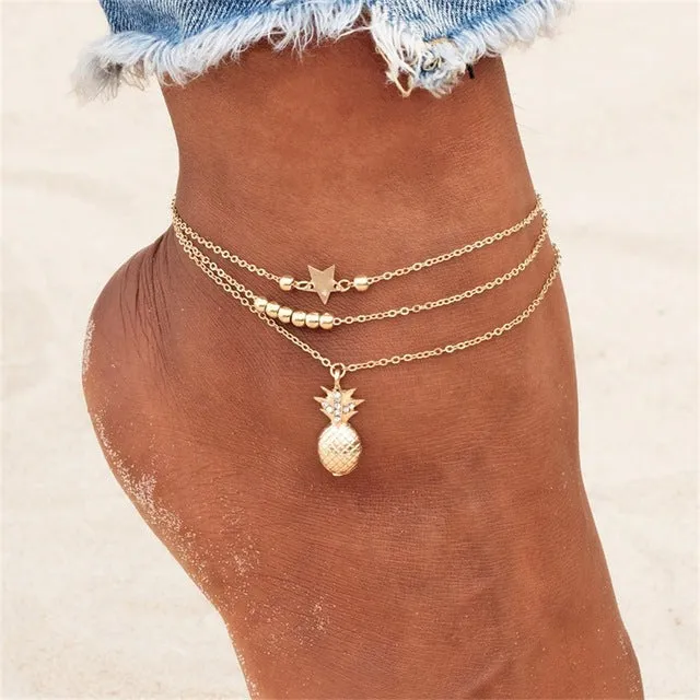 Ankle Chain Pineapple Jewelry Foot Fashion Style Anklets for Women