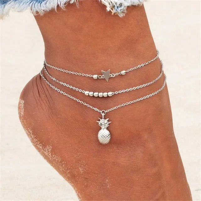 Ankle Chain Pineapple Jewelry Foot Fashion Style Anklets for Women