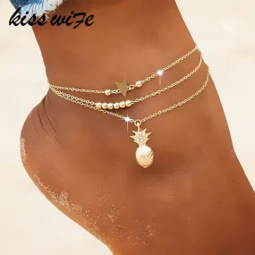 Ankle Chain Pineapple Jewelry Foot Fashion Style Anklets for Women