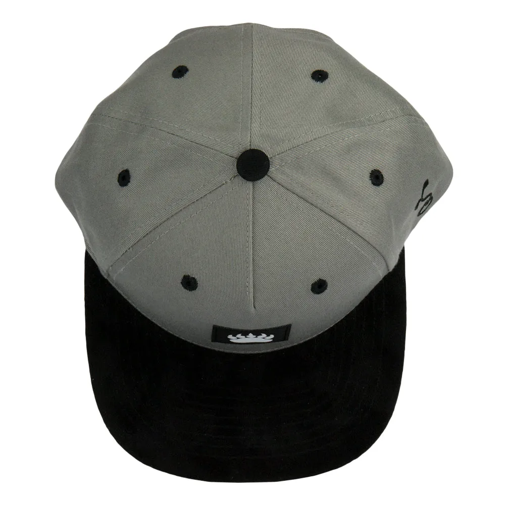 Bear Paw Gray Kids Snapback Hat by Grassroots California
