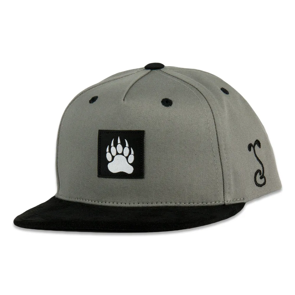 Bear Paw Gray Kids Snapback Hat by Grassroots California