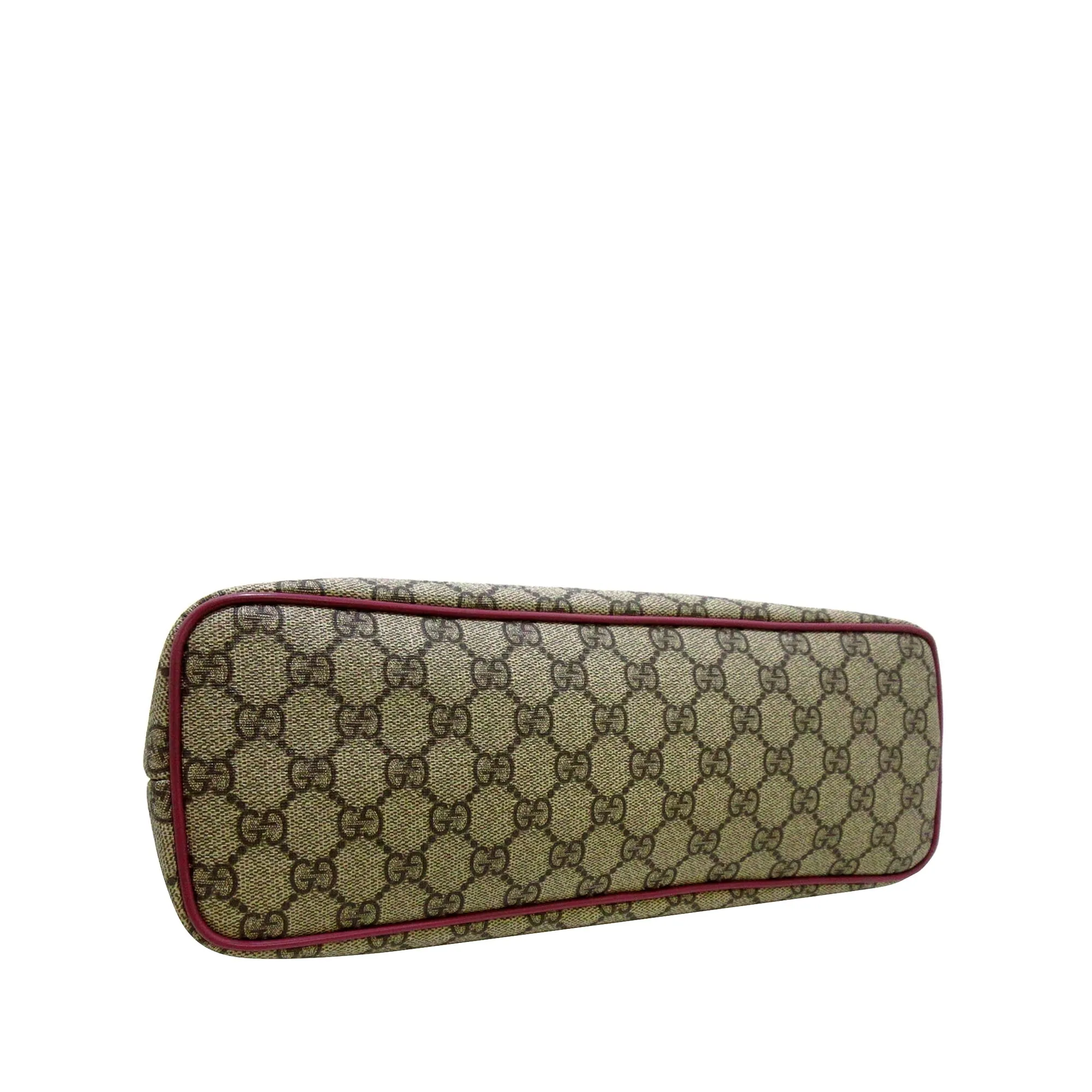 Brown Gucci GG Supreme Convertible Zip Tote Satchel