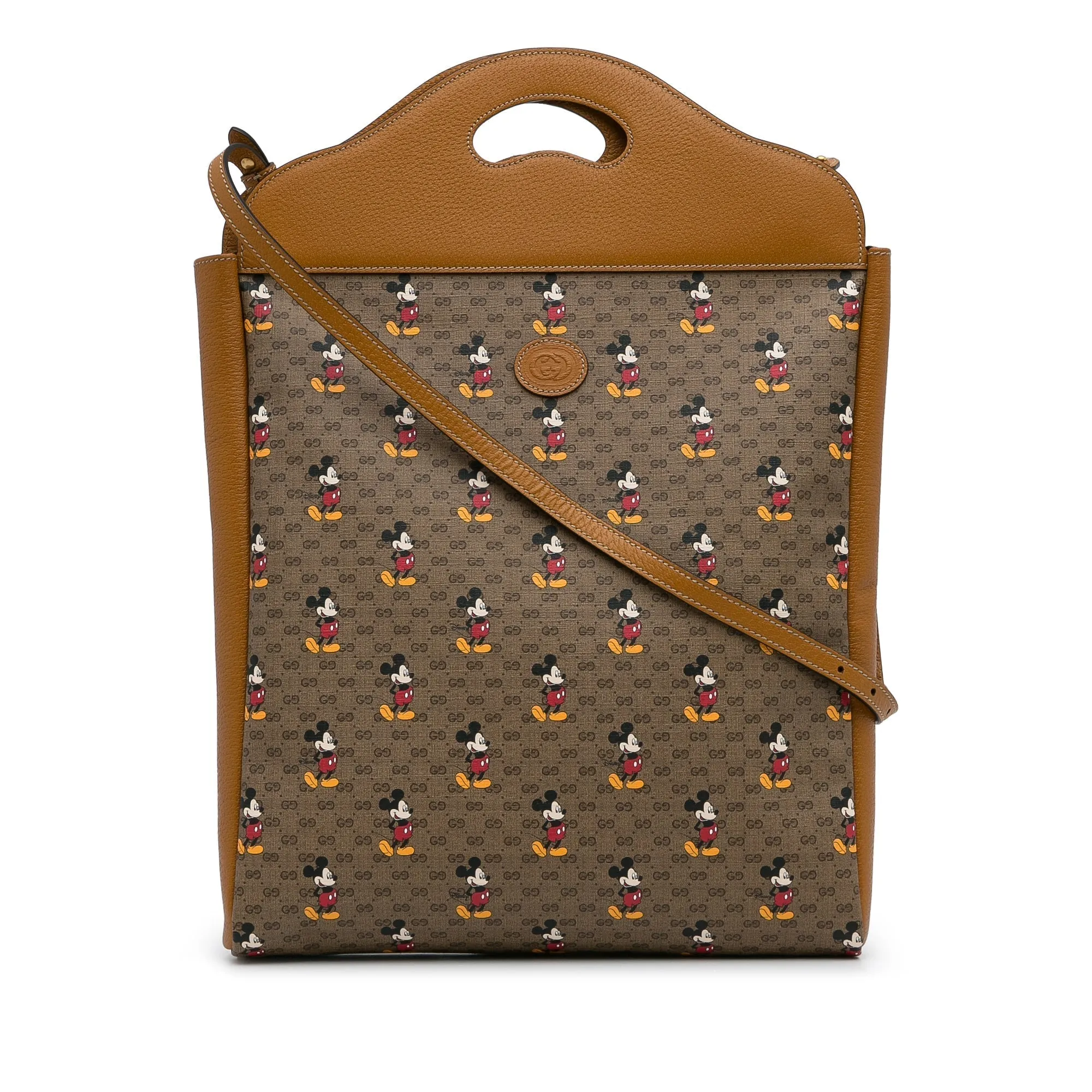 Brown Gucci X Disney Micro GG Mickey Mouse Top Handle Tote Bag Satchel