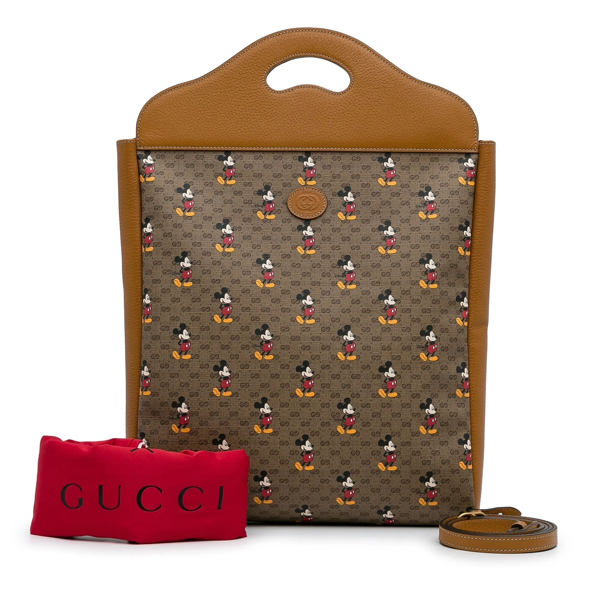 Brown Gucci X Disney Micro GG Mickey Mouse Top Handle Tote Bag Satchel