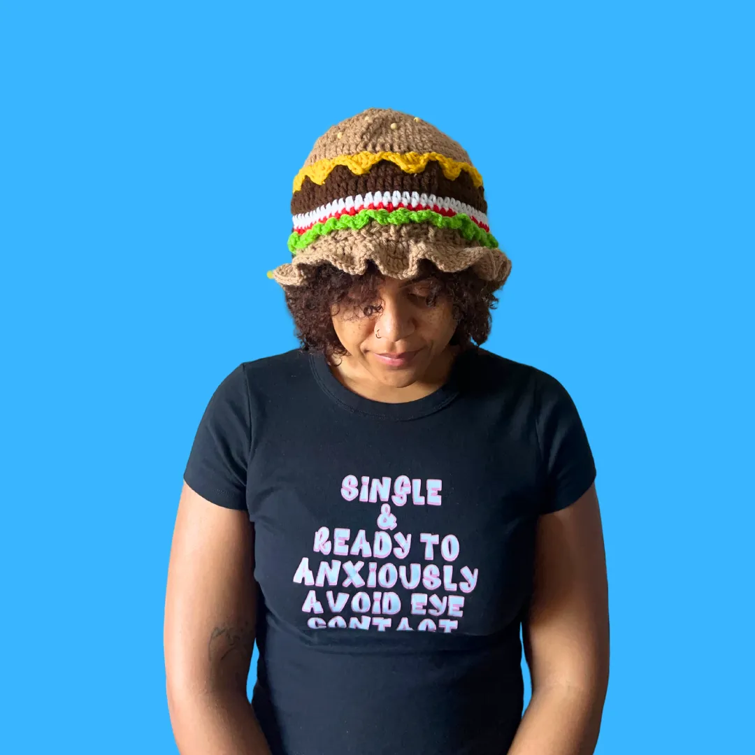 Burger Crochet Bucket Hat
