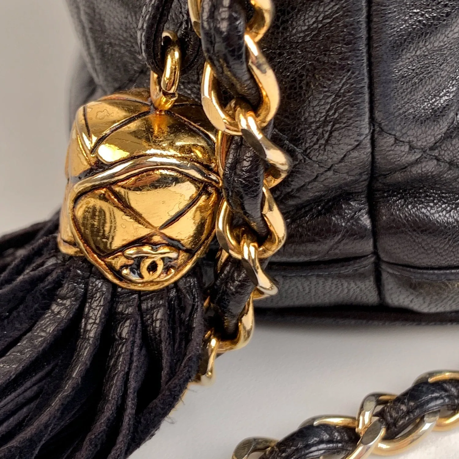 CHANEL Bags Errita 1989 Black Quilted Leather Small Bucket Shoulder Bag