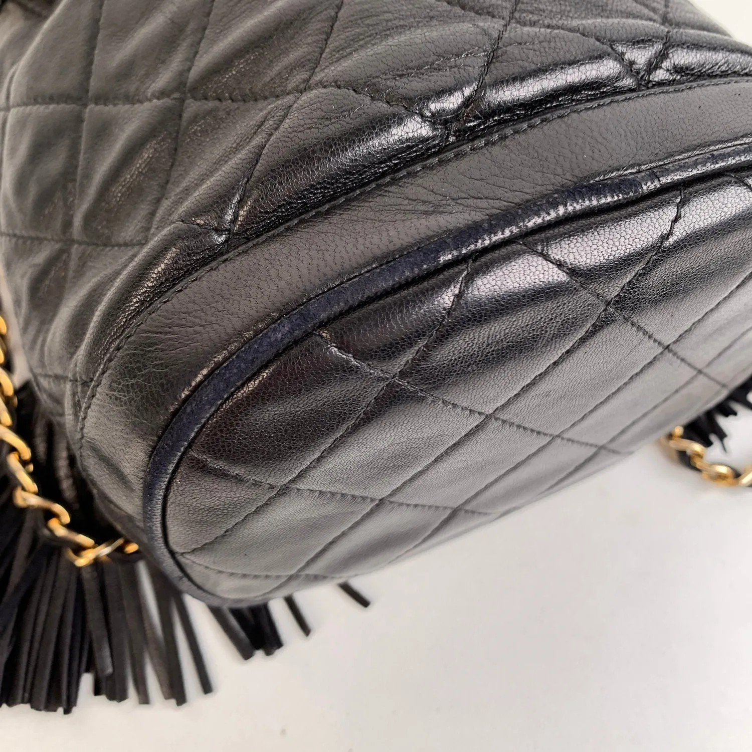 CHANEL Bags Errita 1989 Black Quilted Leather Small Bucket Shoulder Bag