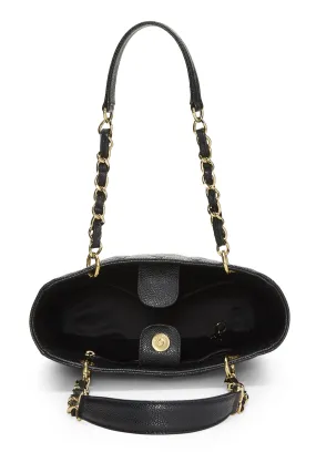 Chanel,  Black Quilted Caviar Petite Shopping Tote (PST), Black