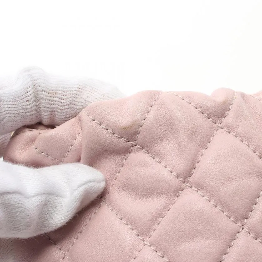Chanel Matelasse Light Pink Lambskin Chain Shoulder Bag Gold Hardware