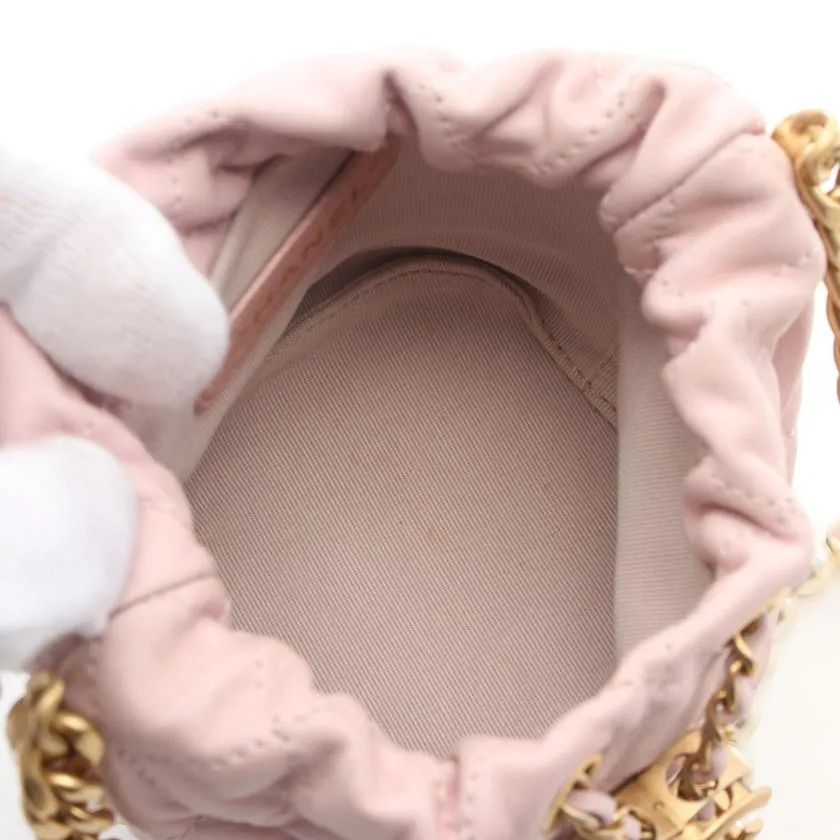 Chanel Matelasse Light Pink Lambskin Chain Shoulder Bag Gold Hardware