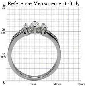 CJ7751OS Wholesale Stainless Steel Marquise Cubic Zirconia Past, Present & Future Engagement Ring