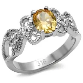 CJ7770OS Wholesale Stainless Steel Champagne Topaz CZ Band
