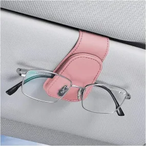 Color Name: Brown - Sunglasses Holders for Car Sun Visor, Leather