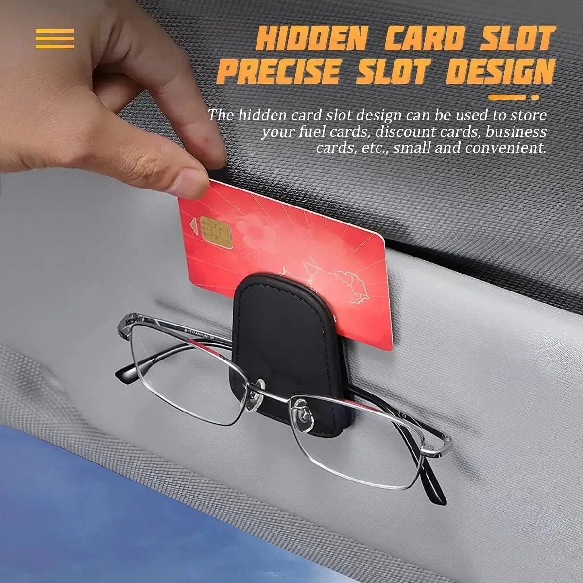 Color Name: Brown - Sunglasses Holders for Car Sun Visor, Leather