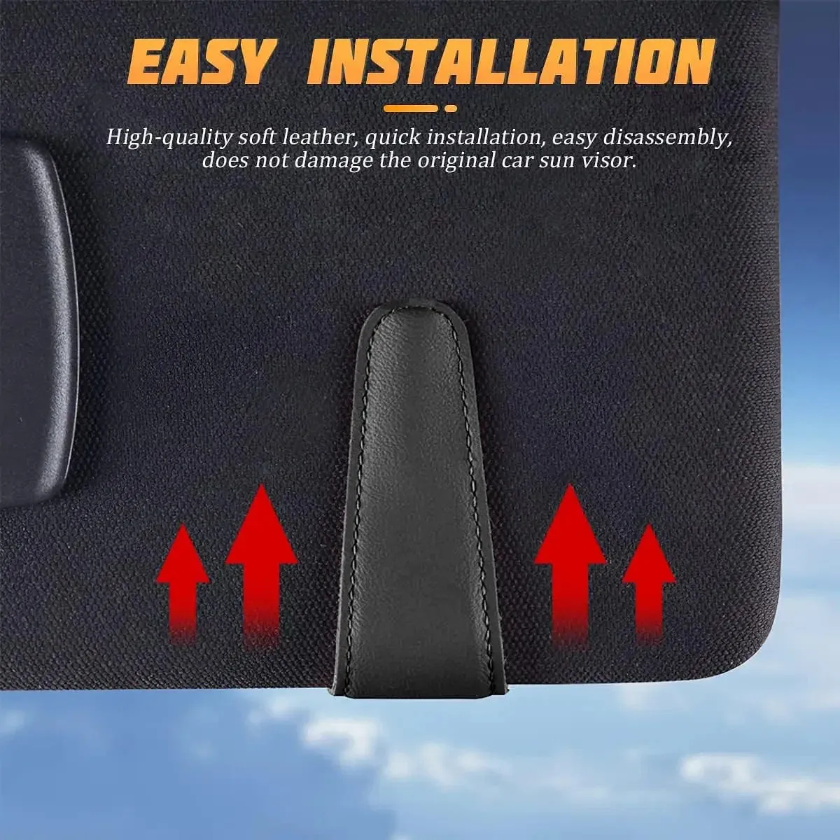 Color Name: Brown - Sunglasses Holders for Car Sun Visor, Leather