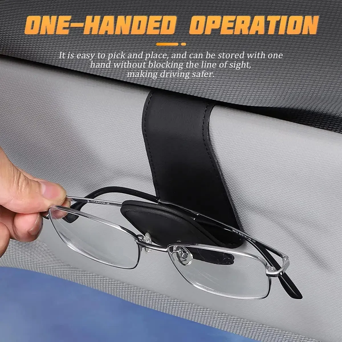 Color Name: Brown - Sunglasses Holders for Car Sun Visor, Leather