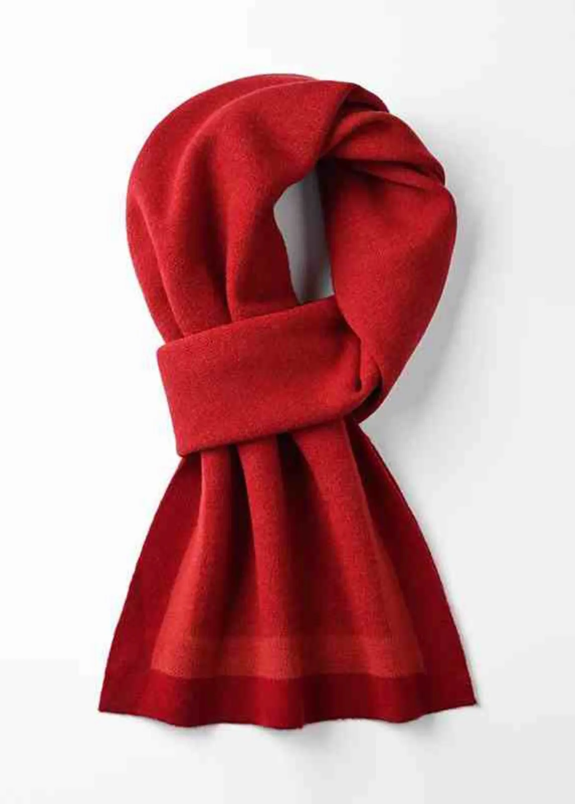 Colorblock Border Wool Long Scarf