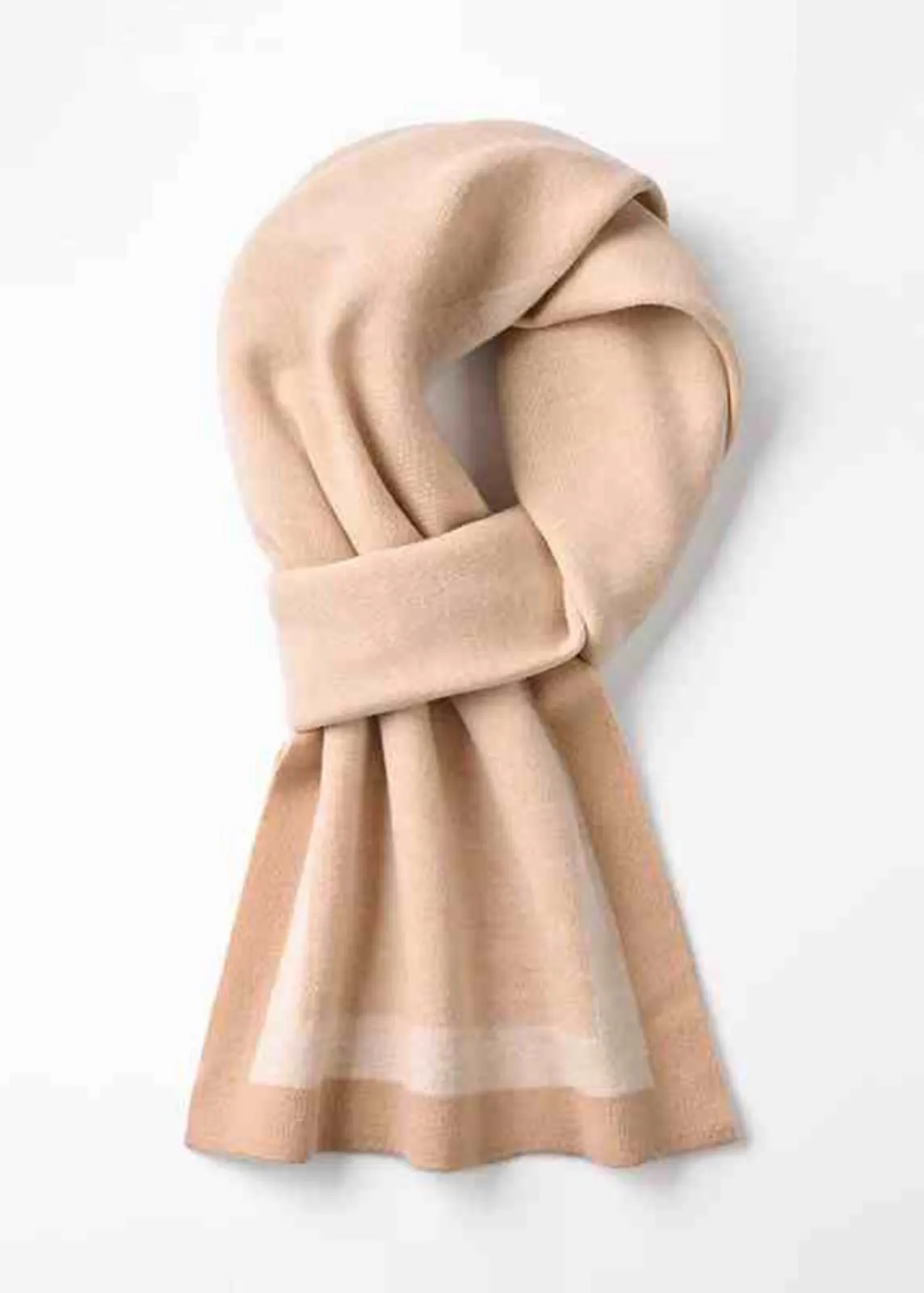 Colorblock Border Wool Long Scarf