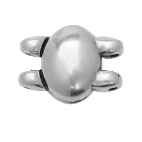 Cymbal Magnetic Clasps for SuperDuo Beads, Kypri, Oval 13x10mm, Antiqued Silver (1 Set) (1 Set)
