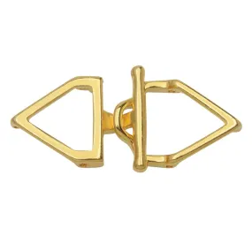 Cymbal Toggle Clasps for 11/0 Delica & Round Beads, Samaria, Triangle 17x36.5mm, 24k Gold Plated (1 Set)
