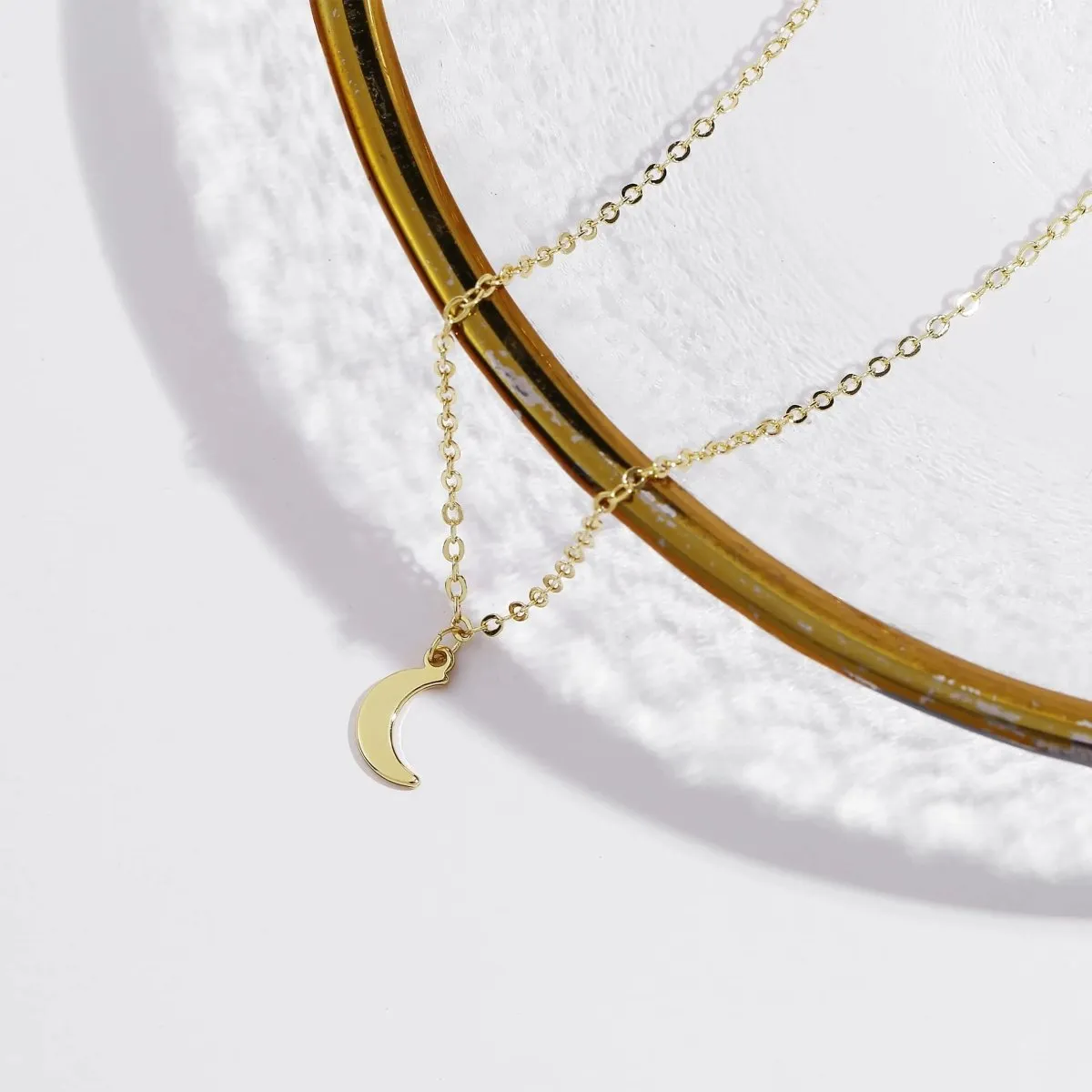 Dainty Gold Moon Anklet