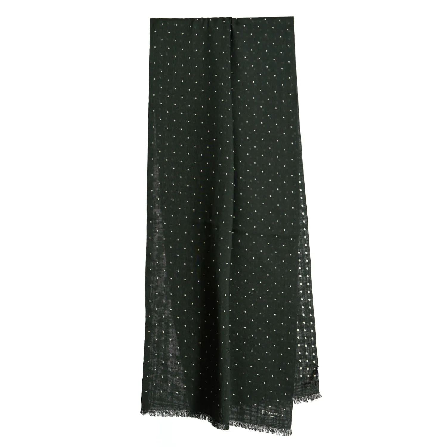 DARK GREEN WOOL AND SILK SCARF