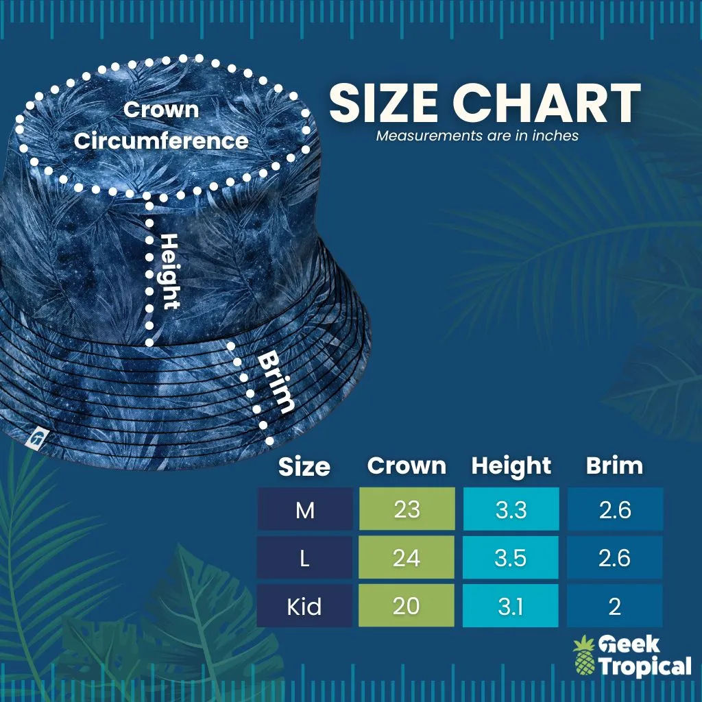 Dinosaur Urban Geometric Blue Dinosaur Bucket Hat
