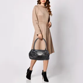 DIOR Black Leather St. Germain Flap Satchel