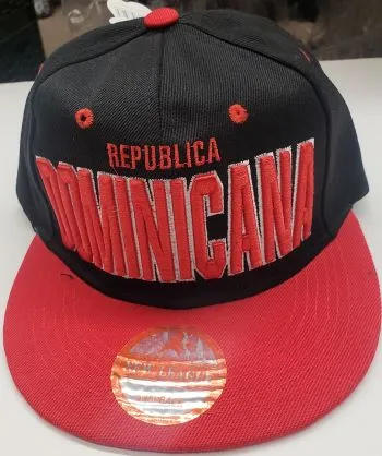Dominican Republic -- Snap-Back Baseball Cap -- Black/Red
