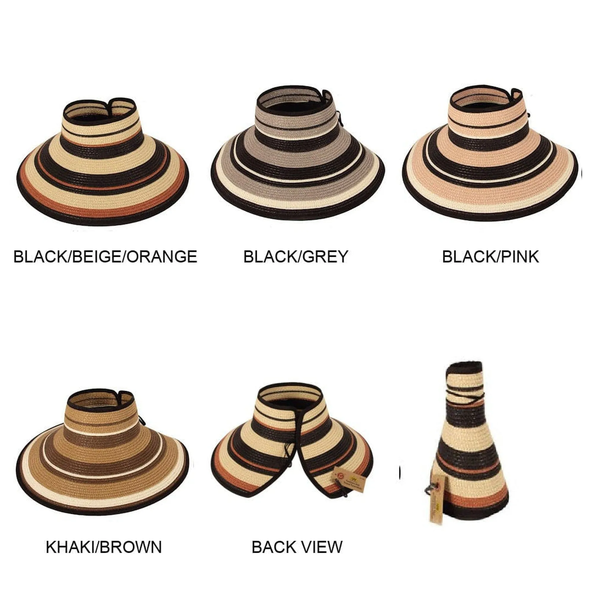 Easy Rollable Straw Visor Hat