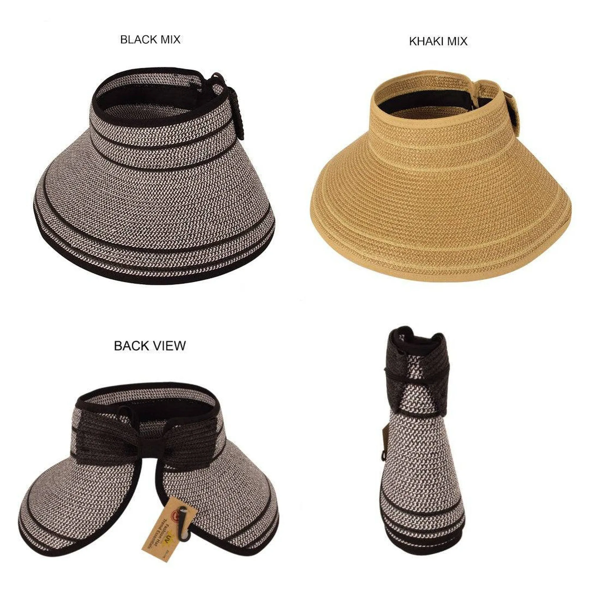 Easy Rollable Straw Visor Hat