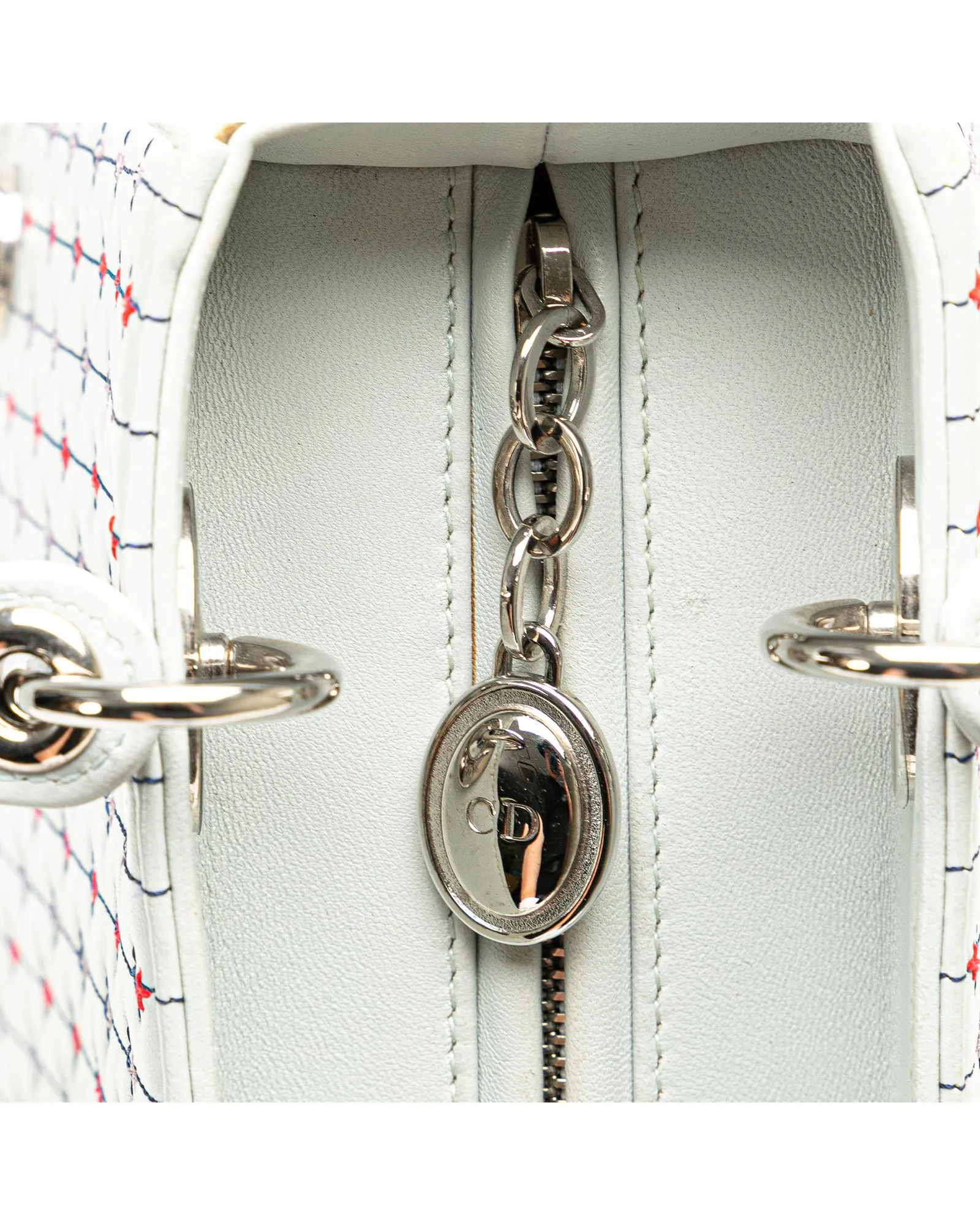 Embroidered Leather Lady Dior Satchel