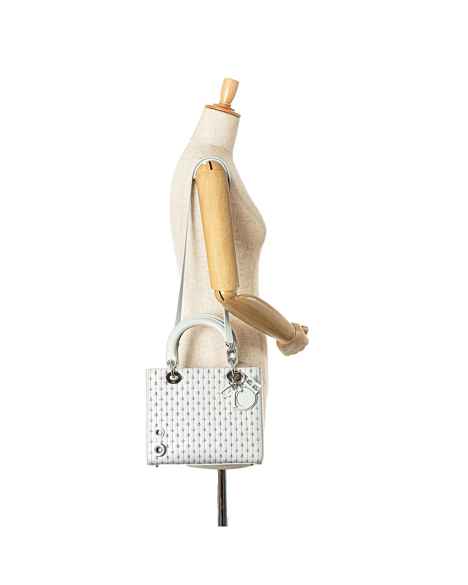 Embroidered Leather Lady Dior Satchel