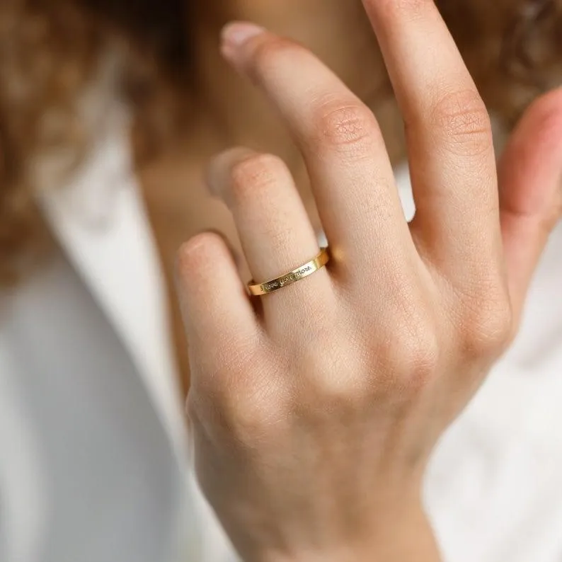 Engraved Rings - Custom Name Rings, Engraved Rings for Women by Cushy Pups