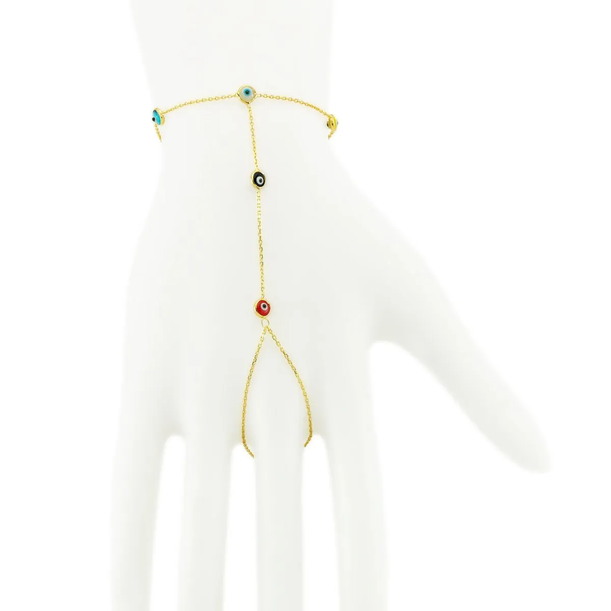 Evil Eye Dainty Hand Chain Finger Bracelet