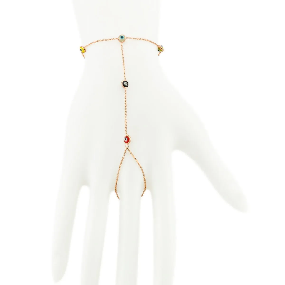 Evil Eye Dainty Hand Chain Finger Bracelet