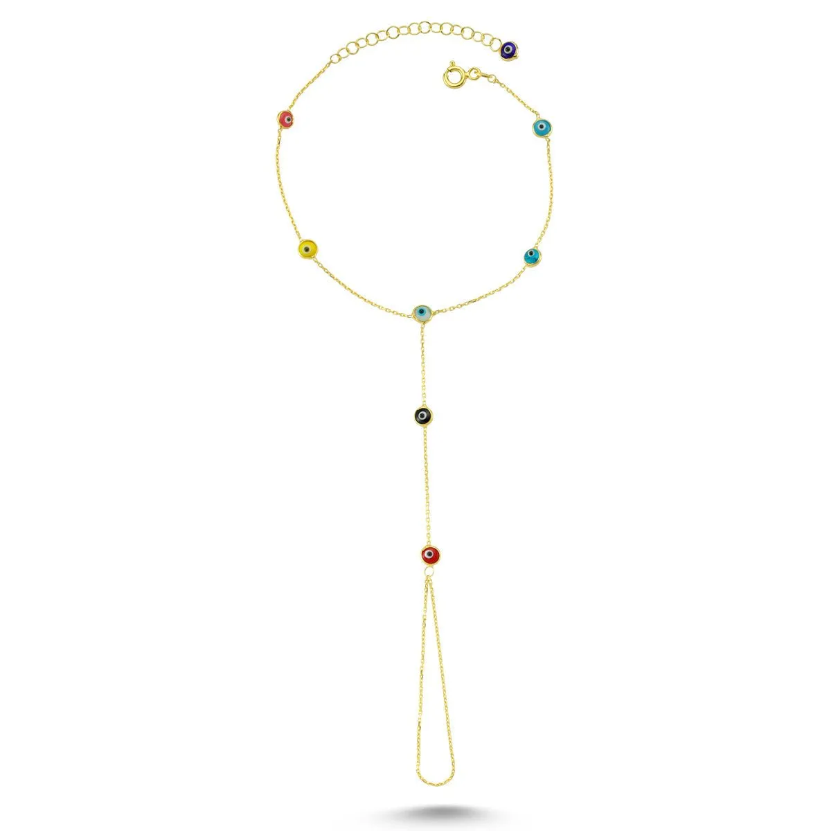 Evil Eye Dainty Hand Chain Finger Bracelet