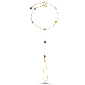 Evil Eye Dainty Hand Chain Finger Bracelet