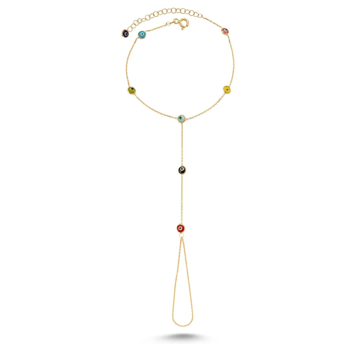 Evil Eye Dainty Hand Chain Finger Bracelet