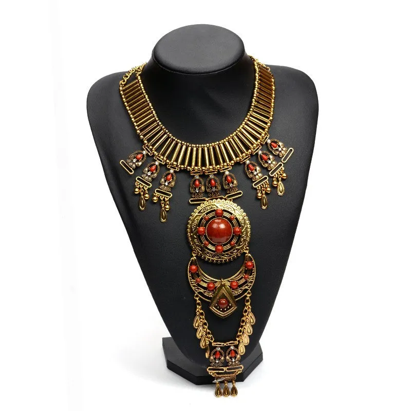 Fashion Body Chain Maix Necklace Vintage Beads Boho Collar Necklace Handmade Multilayer Statement Necklaces & Pendants Women