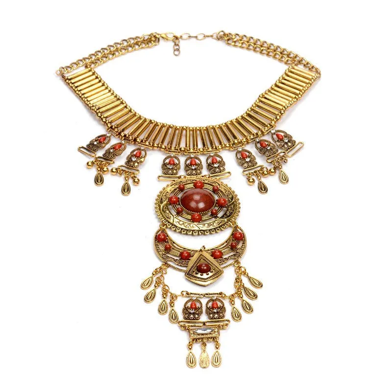 Fashion Body Chain Maix Necklace Vintage Beads Boho Collar Necklace Handmade Multilayer Statement Necklaces & Pendants Women