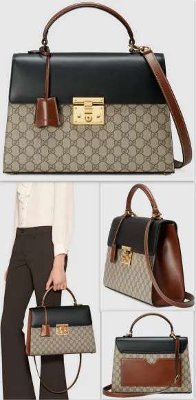 GG Supreme Top-Handle Satchel Bag Beige
